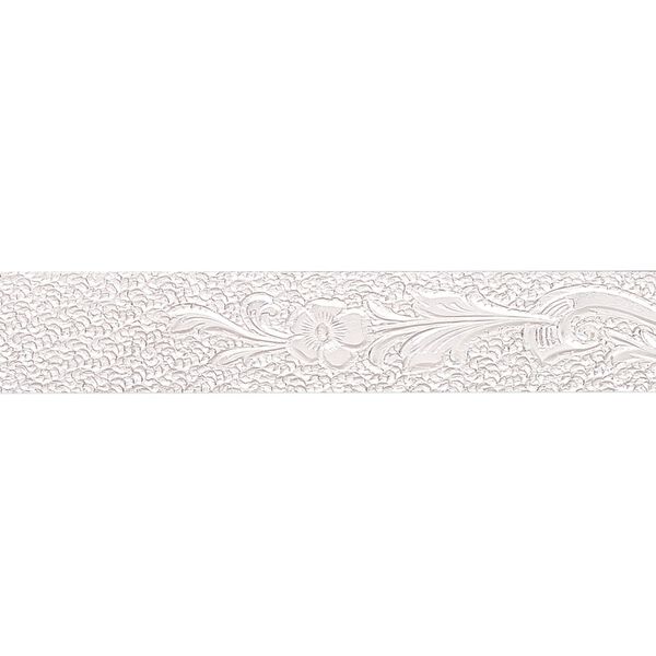 Wire, sterling silver, dead-soft, 8.5mm with floral pattern, 28 gauge. Sold per pkg of 1 foot. image number 0