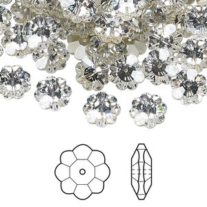Margarita flower 144pk crystal foil back, Swarovski® 14x5mm 3700