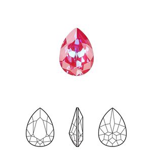 Fancy stone 12pk crystal royal red DeLite, Crystal Passions® 14x10mm pear 4320