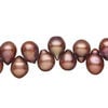Freshwater pearl 1pkg1, top-drilled rice, 15 inch rhubarb 7x7mm-10x8mm cultured image number 0