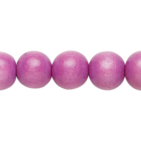 Bead, Taiwanese cheesewood (dyed / waxed), lavender, 11-12mm round. Sold per pkg of (2) 15-1/2" to 16" strands. image number 0