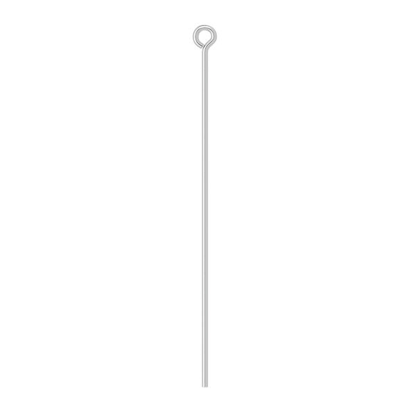 Eye pin, sterling silver, 1-1/2 inch, 24 gauge. Sold per pkg of 30. image number 0