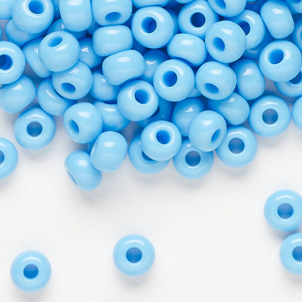 Seed bead, Preciosa Ornela, glass, opaque sky blue, #2 rocaille. Sold per 500-gram pkg. image number 0