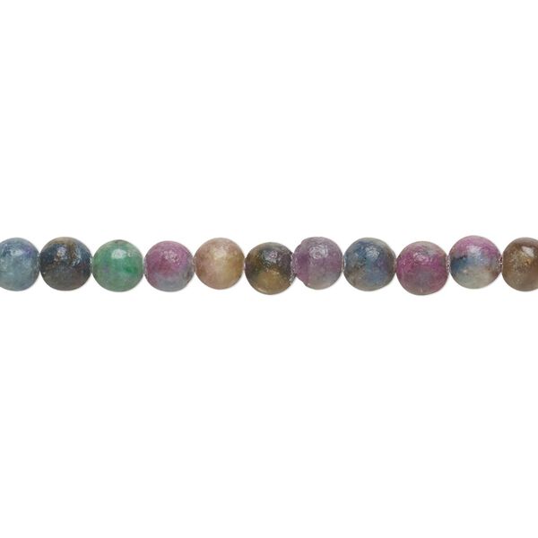 Ruby in kyanite 1pkg1, round bead 8 inch 4mm image number 0