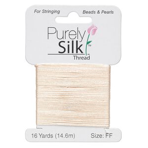 Thread, Purely Silk™, pink, size FF. Sold per 16-yard card.