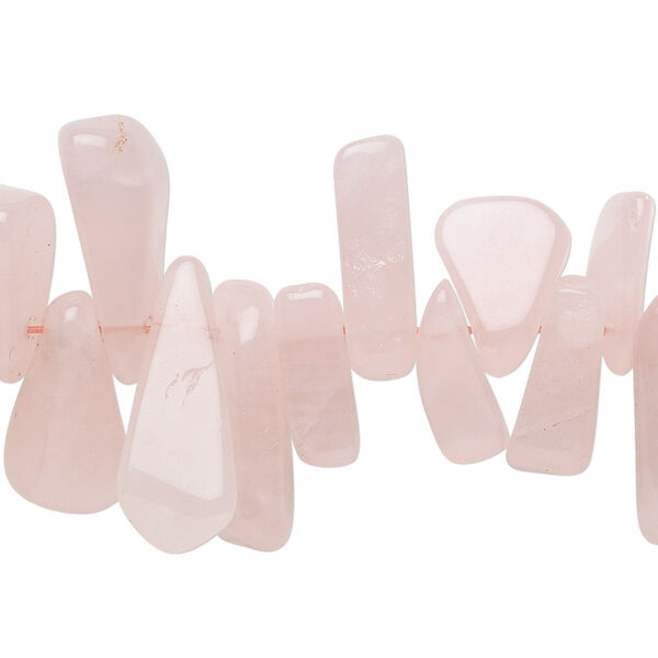 Bead 1pk rose quartz, natural, extra-large Hawaiian chip 32 inch image number 0