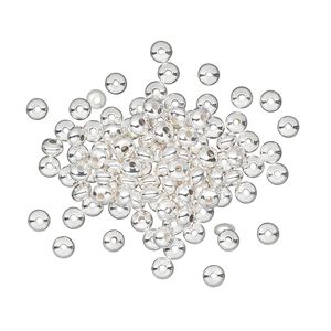 Bead, silver-plated brass, 3x2mm smooth rondelle. Sold per pkg of 1,000.