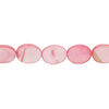 Mother-of-pearl shell 1pkg1, flat oval bead 15 inch pink rose 10x8mm image number 0