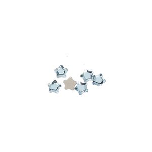 Flat back 6pk aquamarine foil back, Crystal Passions® 4mm star flower 3754