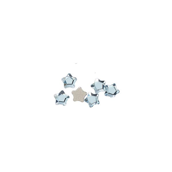 Flat back 6pk aquamarine foil back, Crystal Passions® 4mm star flower 3754 image number 0
