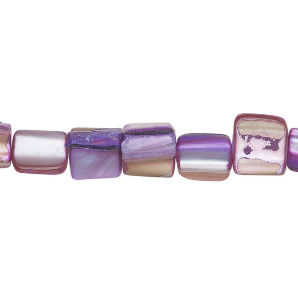 Mother-of-pearl shell 1pkg1, triangle tube bead 14 inch indigo 7x7mm-12x8mm image number 0