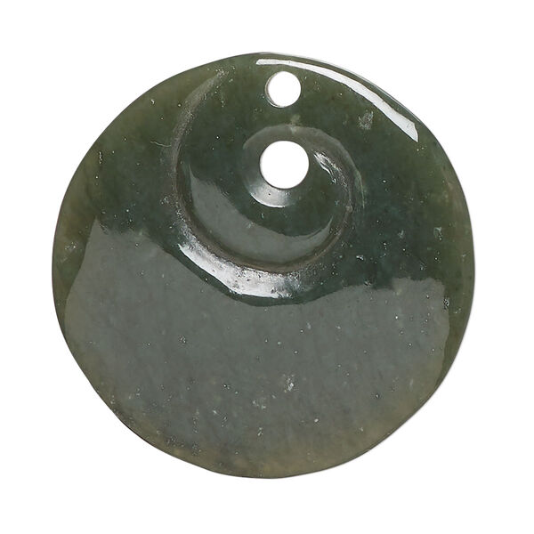 Nephrite jade 1pkg1, hand-cut round focal natural 35mm image number 0