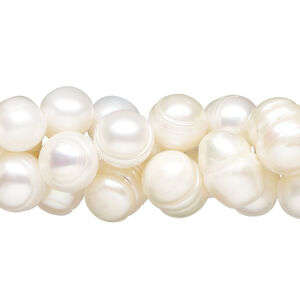 Pearl mix 1pkg3 freshwater, mixed shape white, 15.5-16 inch 5-10mm cultured