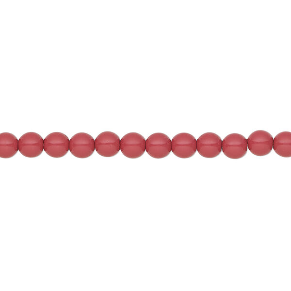 Pearl 600pk cranberry, Preciosa Czech crystal 4mm round image number 0