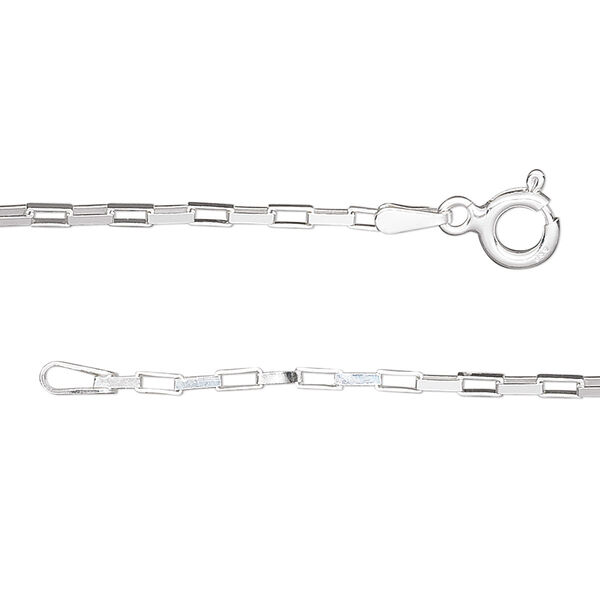 Chain, sterling silver, 1.5mm long box, 24 inches with clasp. Sold individually. image number 0