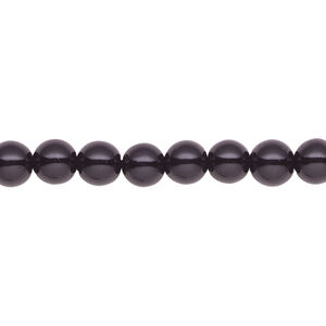 Pearl 1pk black, Celestial Crystal&reg; 6mm round 15.5-16 inch