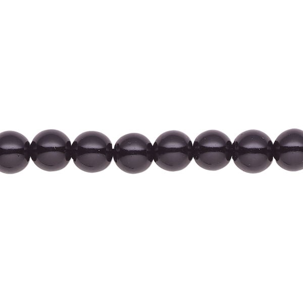 Pearl 1pk black, Celestial Crystal&reg; 6mm round 15.5-16 inch image number 0