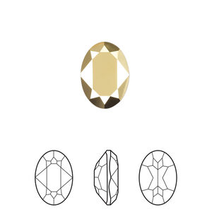 Fancy stone 1pkg1 crystal aurum foil back, Crystal Passions® 14x10mm oval 4120