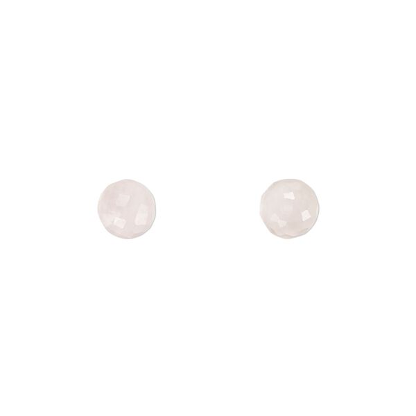 Rose quartz 1pkg2, hand-cut half-drilled faceted round bead natural 6mm image number 0