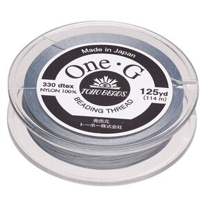 Thread, One-G™, nylon, pkg/125 yards, grey, size 0.