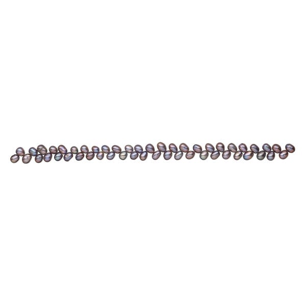 Freshwater pearl 1pkg1, herringbone-drilled rice, 14 inch lilac bronze 8x6mm-9x7mm cultured image number 1
