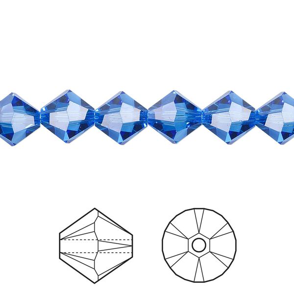 Bead 12pk sapphire, Crystal Passions® 8mm bicone 5328 image number 0