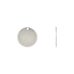 Drop, antique silver-plated brass, 12mm flat round. Sold per pkg of 100.
