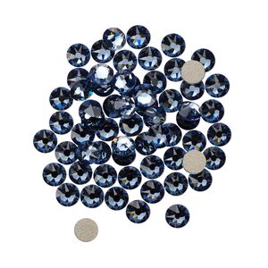 Flat back 1440pk denim blue foil back, Swarovski® 3.8-4mm rose round SS16 2088