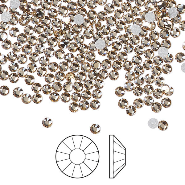 Flat back 144pk crystal honey foil back, Preciosa Viva 12® Czech crystal rhinestone 2.3-2.5mm chaton rose round SS8 image number 0