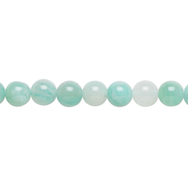 Bead, African amazonite (natural), 6mm round, B- Grade, Mohs hardness 6 to 6-1/2. Sold per 15-1/2" to 16" strand, approximately 68 beads. image number 0