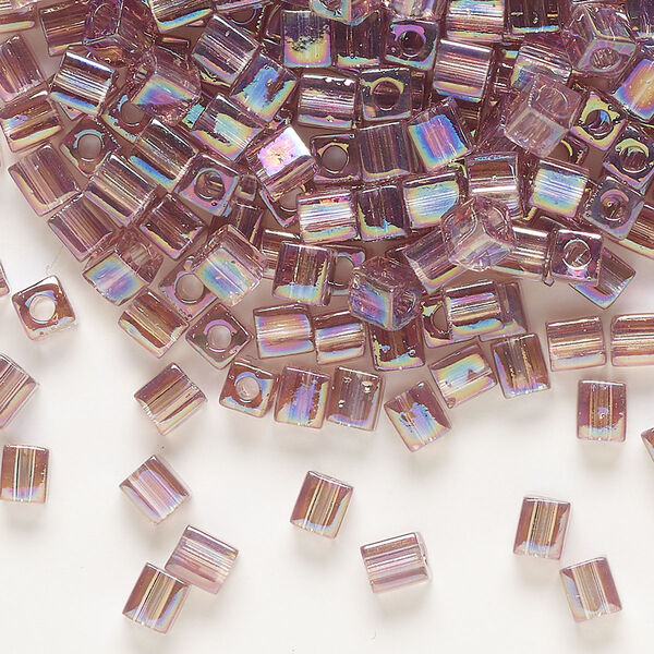 Seed bead, Miyuki, glass, pkg/250g, 3.5-3.7mm square, translucent rainbow lilac (SB-256). image number 0