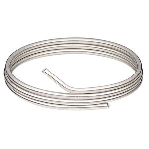 Solder wire, Canfield Pewter-Finish™, silver / tin / copper, 2.5-3mm. Sold per pkg of 2 feet.