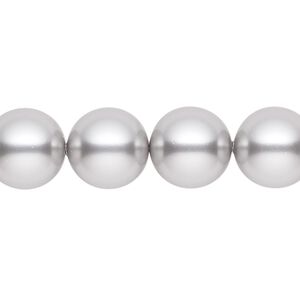 Pearl 100pk light grey, Swarovski® 12mm round 5810