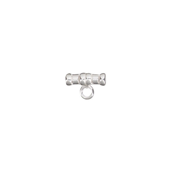 Crimp, sterling silver, 10x3mm tube with closed loop. Sold individually. image number 0