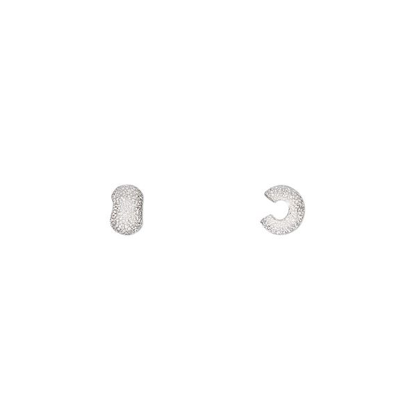 Crimp cover, silver-plated brass, 4mm stardust round. Sold per pkg of 500. image number 0