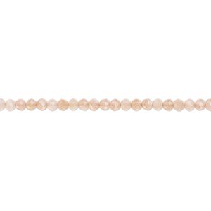 Peach flake moonstone 1pkg1, faceted round bead natural 12 inch 2mm