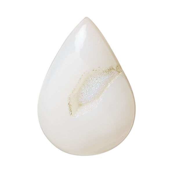 Cabochon, dichroic druzy agate (coated), 32x23mm-39x27mm non-calibrated hand-cut teardrop, C grade, Mohs hardness 6-1/2 to 7. Sold individually. image number 0