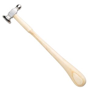 Chasing hammer, steel and wood, 28mm flat head and 13mm ball head, 10 inches. Sold individually.