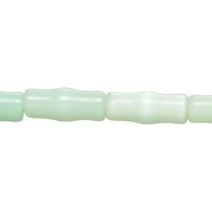 Bead, cat's eye glass (fiber optic glass), light to medium sea mint, 17x5mm-17x7mm vase. Sold per 14-inch strand, approximately 20 beads.