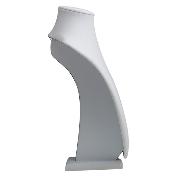 Display, necklace, velveteen and steel, white, 12-1/4 x 8-1/4 x 6-1/2 inches. Sold individually. image number 1