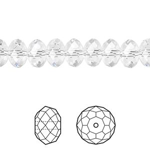 Bead 144pk crystal, Crystal Passions® 8x6mm rondelle 5040