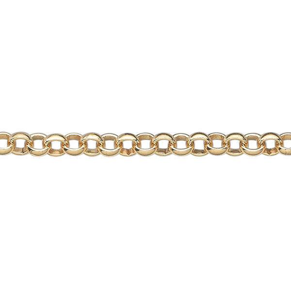 Chain, 14Kt gold-filled, 4mm rolo. Sold per pkg of 5 feet. image number 0