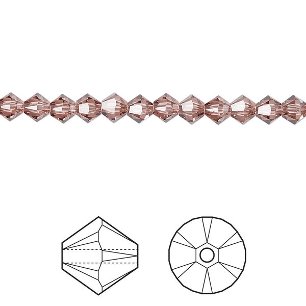 Bead 144pk blush rose, Crystal Passions® 4mm bicone 5328 image number 0