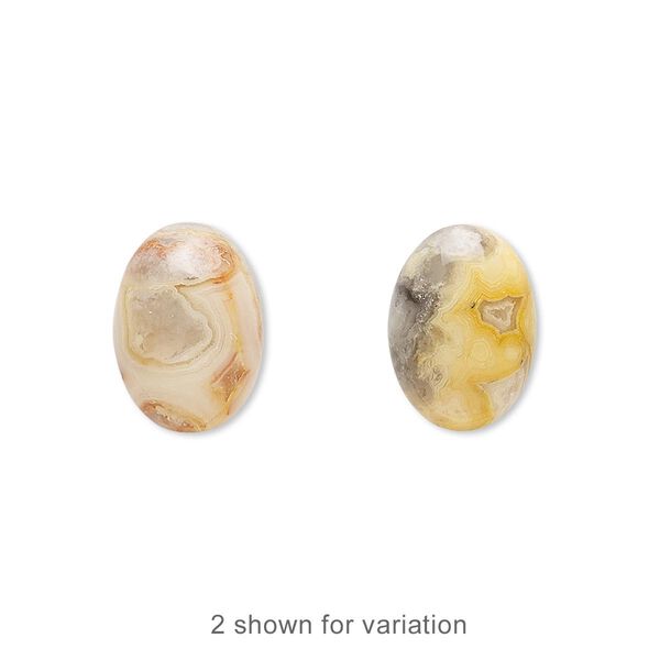 Cabochon, crazy lace agate (natural), 14x10mm calibrated oval, B grade, Mohs hardness 6-1/2 to 7. Sold per pkg of 2. image number 0