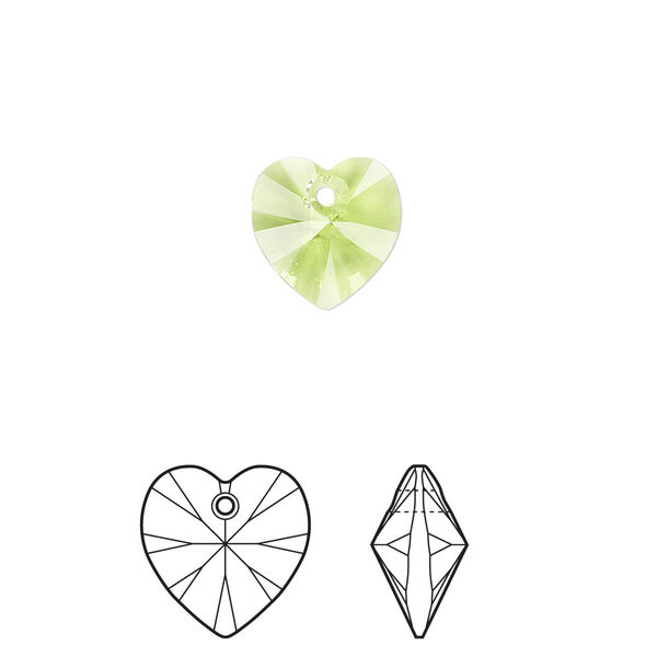 Drop 4pk citrus green, Crystal Passions® 10mm pendant heart 6228 image number 0