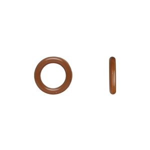 Component, Oh! Ring™, silicone, chocolate brown, 12mm round with 8mm hole. Sold per pkg of 200.