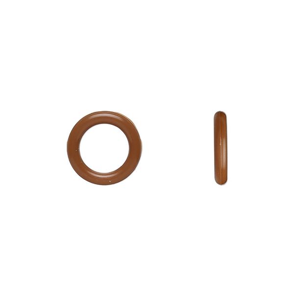 Component, Oh! Ring™, silicone, chocolate brown, 12mm round with 8mm hole. Sold per pkg of 200. image number 0