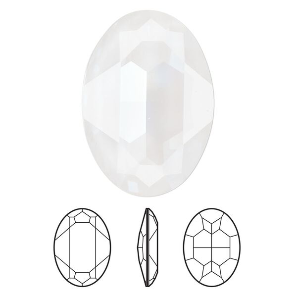 Fancy stone 1pk crystal electric white ignite LacquerPRO, Crystal Passions® 30x22mm oval 4127 image number 0