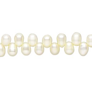 Freshwater pearl 1pkg1, rice C grade, 15 inch canary 5x4mm-8x5mm cultured