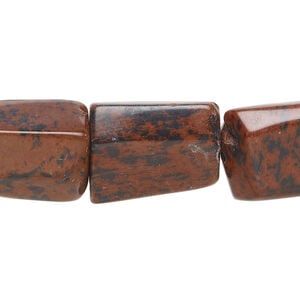 Mahogany obsidian 1pkg1, nugget bead natural, 15 inch medium to large